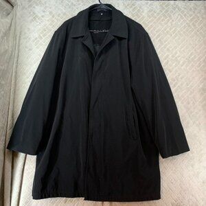 Calvin Klein Mens 42R Coat Black Office Conservative Mid Length Wool Blend Lined